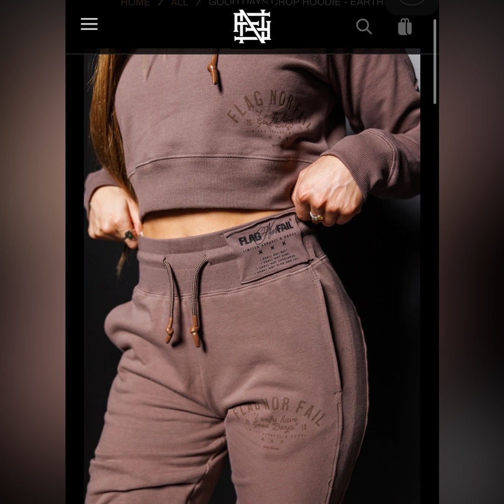 Flag nor fail womens gooddays joggers and crop hoodie set Size M